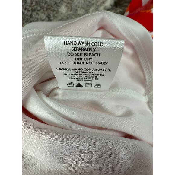 Nicole Miller Size M Abstract Tie Front V Neck Fit Flared Mini Dress Colorful - Picture 9 of 10